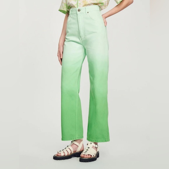 Sandro Denim - Sandro Lime Ombré Wide Leg Jeans